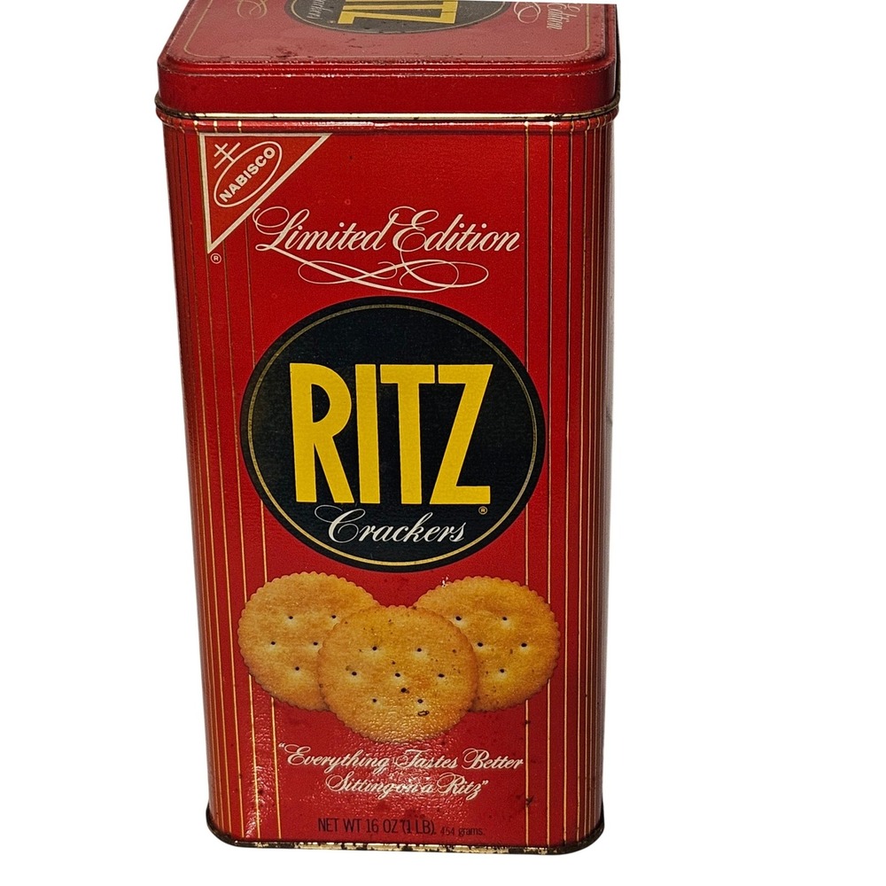 Nabisco Ritz Crackers Tin 1986 Red Limited Edition Good Vintage Advertising